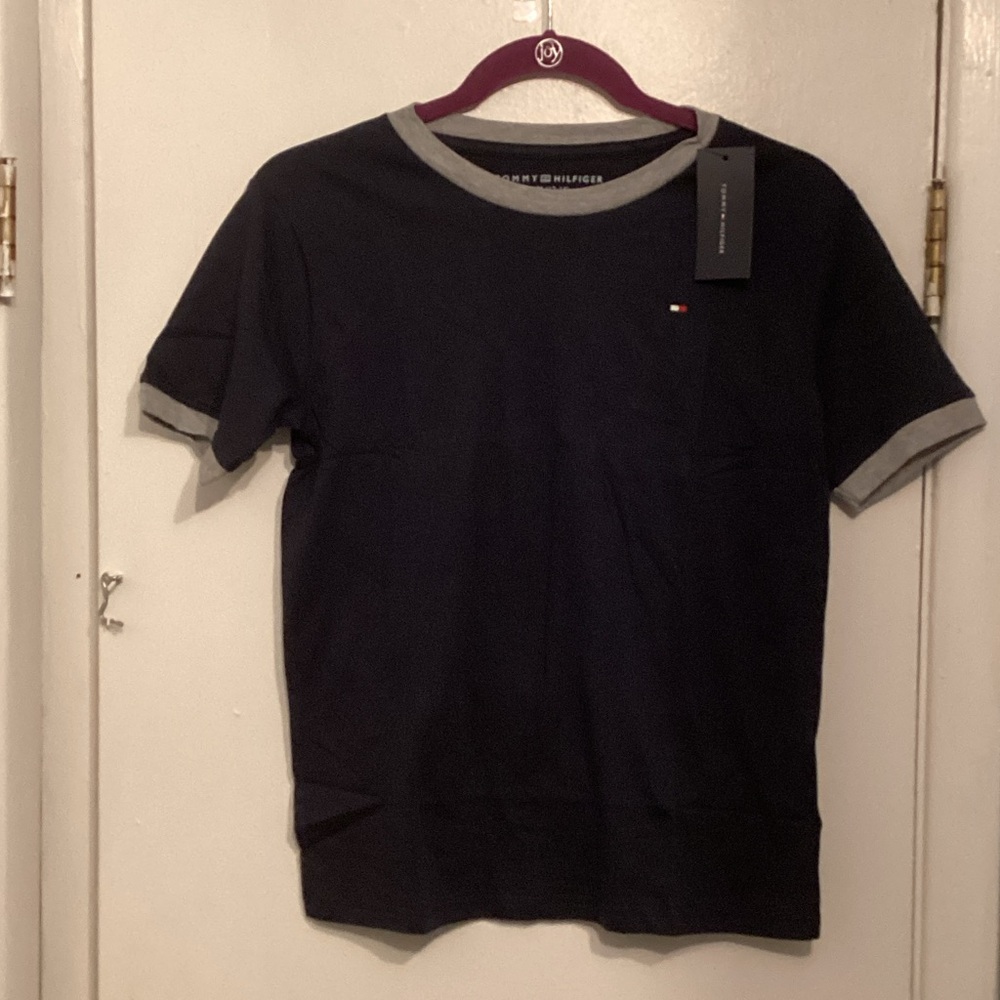 Tommy Hilfiger Kids Navy and Gray Short Sleeve Tee